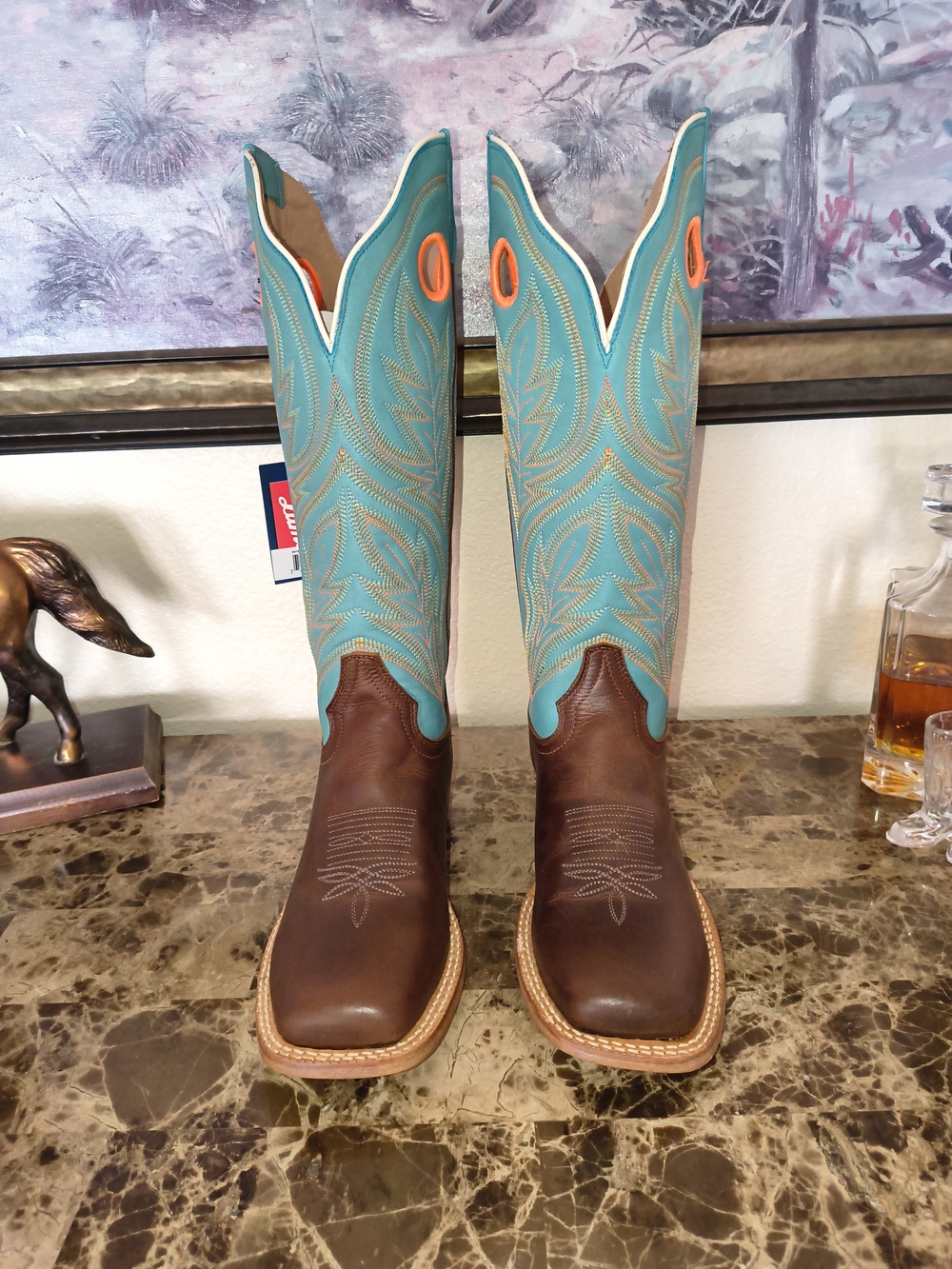 Tony Lama All-Leather Cowboy Boots - New With Tags, 12" Shaft, 9.5B - Picture 2 of 9